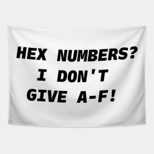 HEX NUMBERS Black Font Tapestry