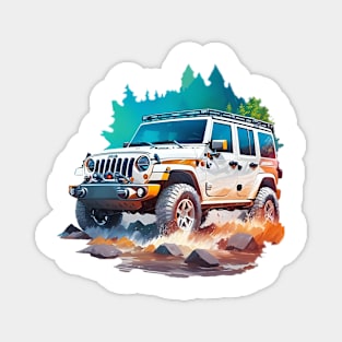 Offroad Trip In Watercolor - Ai Art Magnet