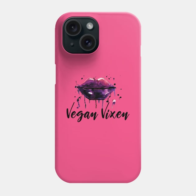 Vegan Vixen with Sexy Purple Lips Phone Case by susannefloe