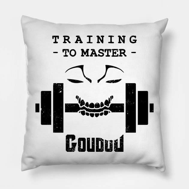 Training to Master Goudou - black Pillow by CCDesign