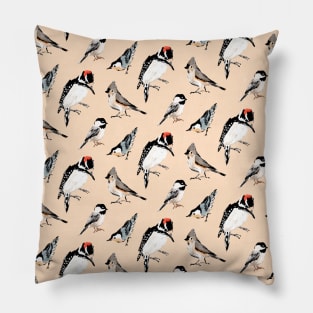 Backyard Bird Pattern Pillow
