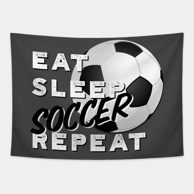 Eat Sleep Soccer Repeat Tapestry by Spearhead Ink