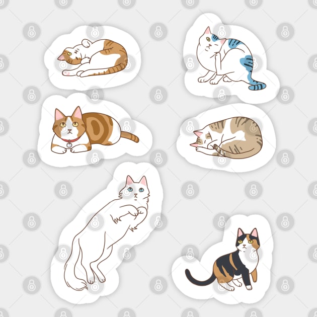 Cute Cat Stickers Set - Cat Sticker Pack - Sticker