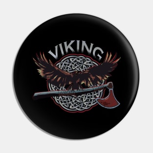 Viking Raven with Battle Axe Pin