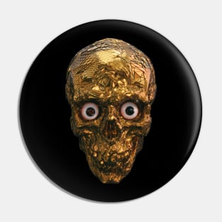 BOO BOO GOLD SKULL WITH EYES Pin