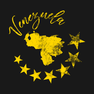 Venezuela Map & Star Gold T-Shirt