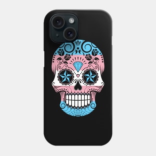 Transgender Pride Sugar Skull with Roses Phone Case