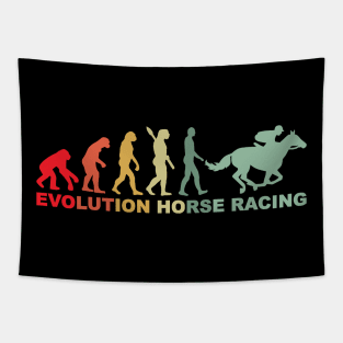 Evolution Horse Racing Retro Equestrian Derby Suit Tee, Kentucky Men Women Jockey Silhouette Design Tapestry