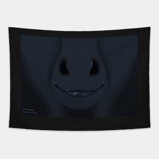 Black Horse Face Tapestry