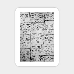 WALL OF FACES Magnet
