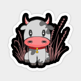Cute Little Cow Chibi Cartoon Cow Lover Gift Magnet