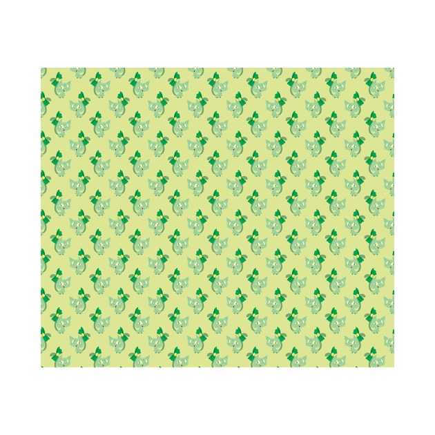 Green Ribbon Cat Pattern by saradaboru