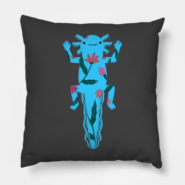 Love my Axolotl - Blue Pillow by likebutter