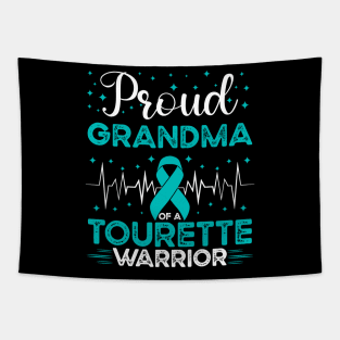 Proud Grandma Of A Tourette Warrior Tourette Syndrome Awareness Tapestry