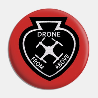 Drone From Above Vintage Style Patch Pin