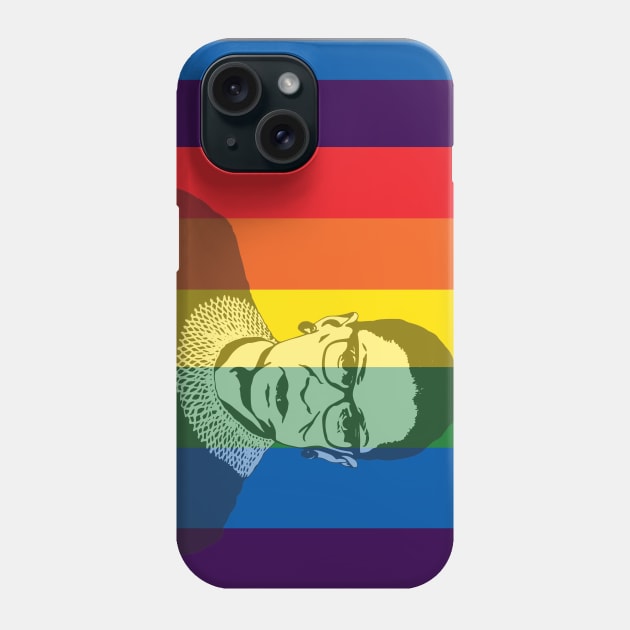 Ruth Bader Ginsburg Rainbow Phone Case by candhdesigns