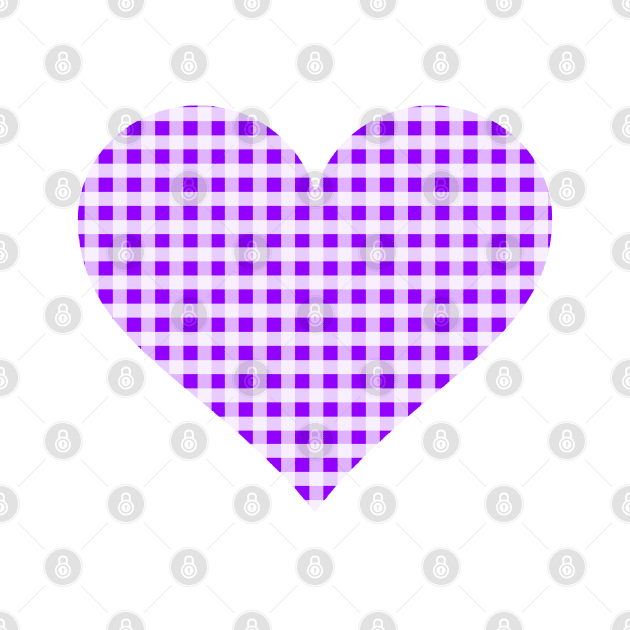 Purple and White Gingham Heart by bumblefuzzies