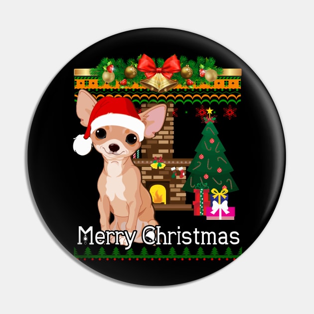 Ugly Christmas Sweater CHIHUAHUA Pin by LaurieAndrew