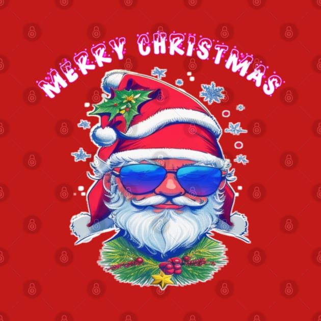 cute Santa Claus in sunglasses by sukhendu.12