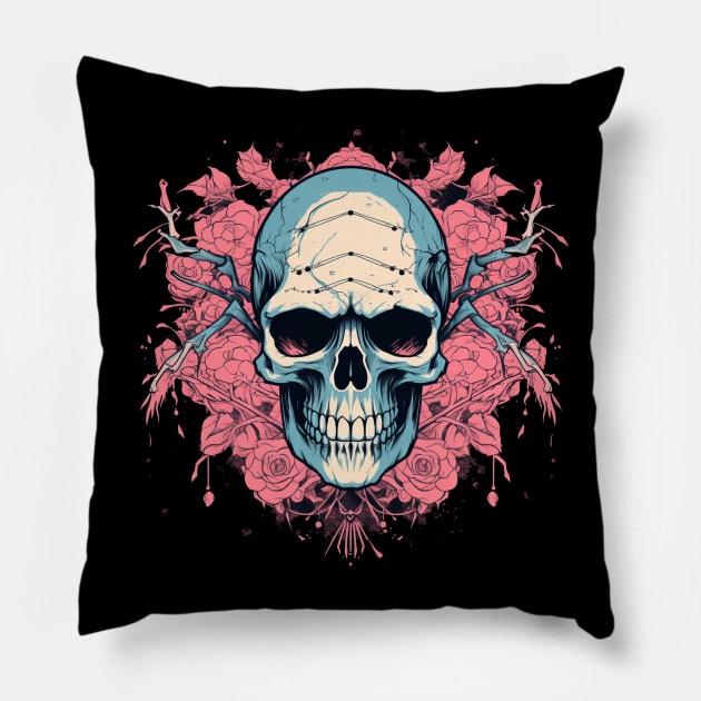 Wicca Skull Witchcraft Spider Spell Pillow by TOKEBI