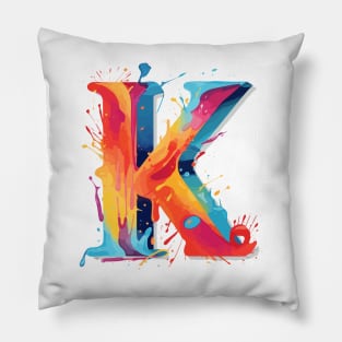 letter K cartoon art v6 Pillow