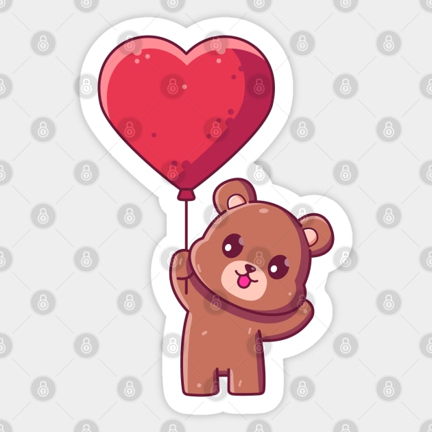 Pink Heart Teddy Bear Personalized Valentines Day Sticker