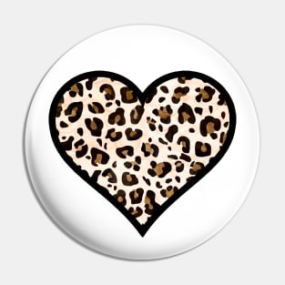 Leopard Print Heart Pin