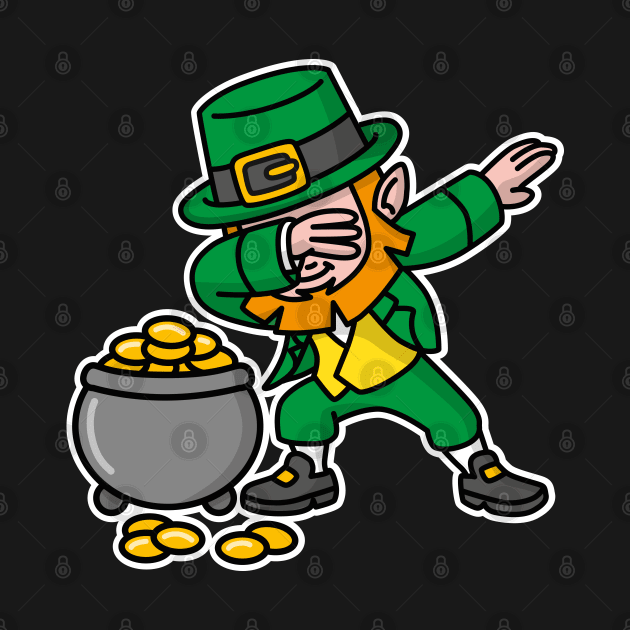 Dabbing Leprechaun St. Patrick's day pot of gold by LaundryFactory