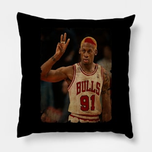 Vintage Three Finger Dennis Rodman Pillow