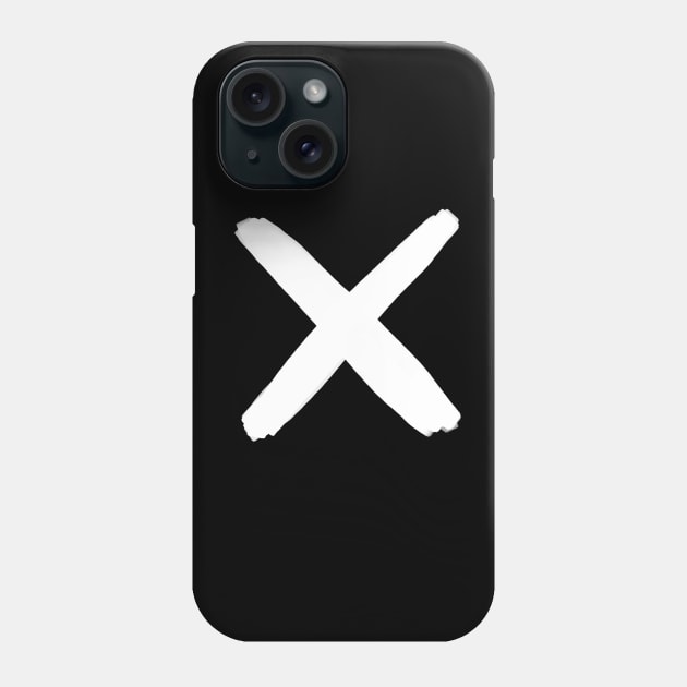 Diagonal Cross Plus Sign Monochrome Minimal Nordic X Phone Case by ISFdraw