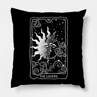 Tarot the lovers white Pillow