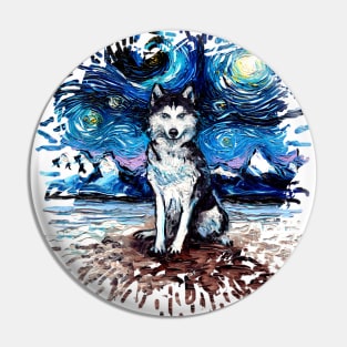 Husky Night (splash version) Pin