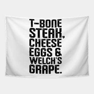 T-Bone Steak, Cheese Eggs, Welch's Grape Guest Check Tapestry