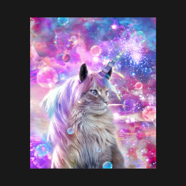 Space Rainbow Caticorn Cat Unicorn by Random Galaxy