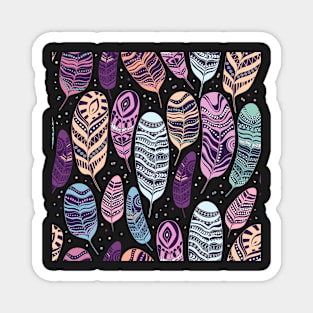 Feathers Colorful Aesthetic Pattern Magnet