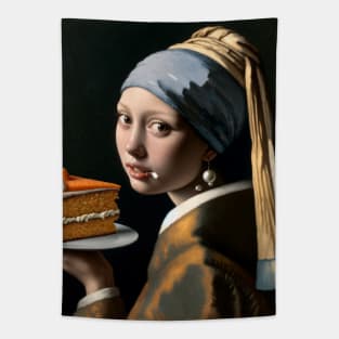 Pearl Earring Carrot Cake Delight Tapestry