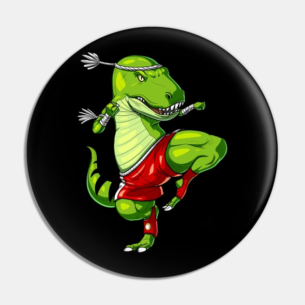 Muay Thai T-Rex Dinosaur Pin by underheaven