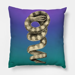 Blue gradient snake illustration Pillow