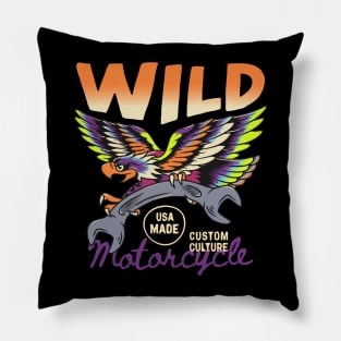 Eagle wild motorcycle Pillow