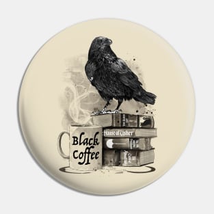 Coffee, Raven and Poe Pin