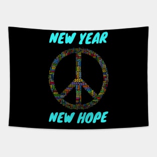 2021 New Year New Hope in Peace Symbol Tapestry