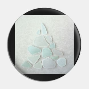 Sea Glass Sea Foam Christmas Tree Pin