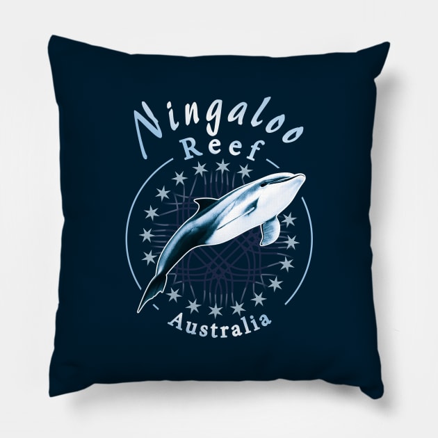 Swimming with dolphins at Ningaloo Reef, Australia Pillow by TMBTM