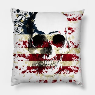 skull, bandanas, american, usa, flag Pillow