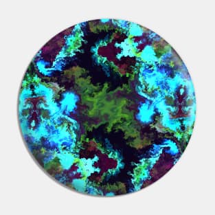 Psychedelic Hippie Square Green Blue and Purple Pin