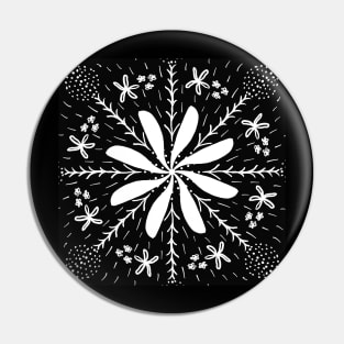 Black and White Flower Pin