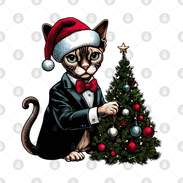 Devon Rex Cat Christmas by Graceful Designs