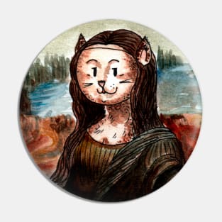 Kitty Mona Lisa Pin