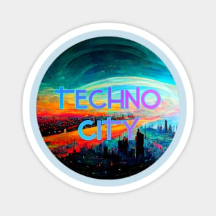 Techno City Disc Circle Design Magnet