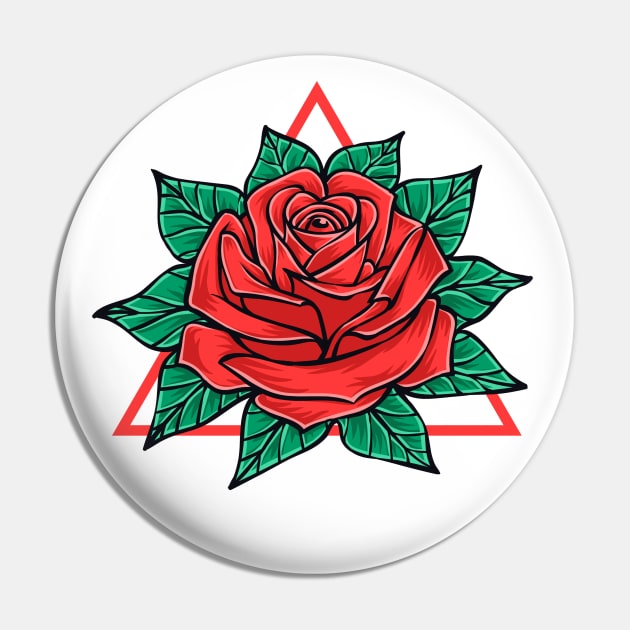 Red Rose Pin by WorldOfArt